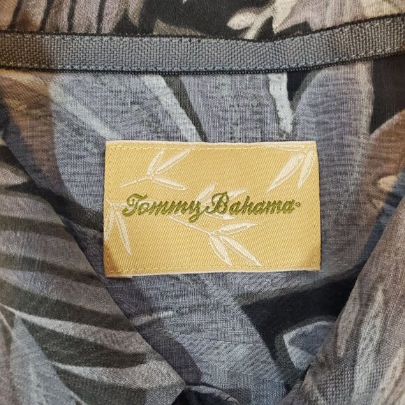 Tommy Bahama Silk Hawaiian Floral Aloha Button Down Shirt Size M Leaf Tropical - Picture 2 of 9